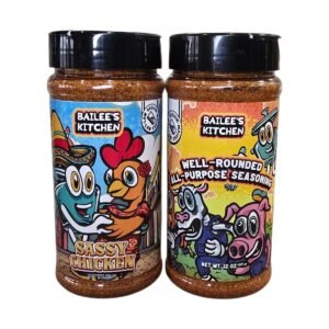Sassy But Classy seasoning duo: Sassy Chicken and Well Rounded bottles